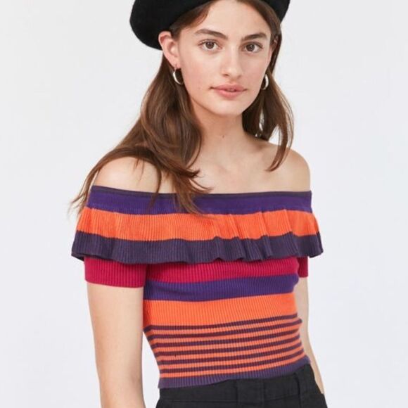 Kimchi Blue Riley Off-The-Shoulder Ruffle Top - Picture 1 of 3